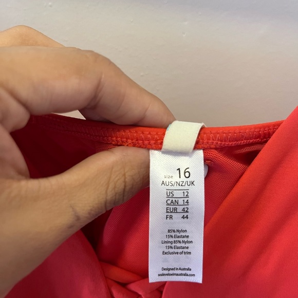 Sea Level Swim Coral Red Australia One-Piece Swimsuit - NWOT - Picture 4 of 7